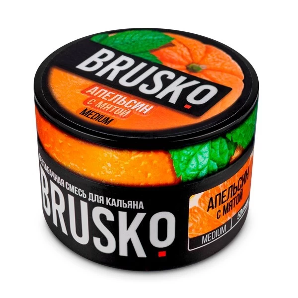 Безтютюнова суміш Brusko Medium Line Апельсин з М'ятою 50 гр