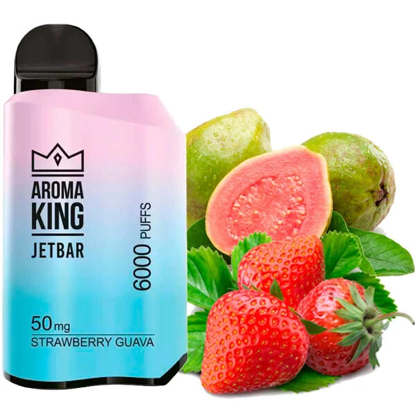 Одноразова електронна сигарета Aroma King Jetbar Strawberry Guava (Полуниця Гуава) (6000 Затяжок)