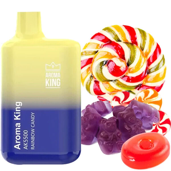 Одноразова електронна сигарета Aroma King Rainbow Candy (Рейнбоу Цукерка) (5500 Затяжок)