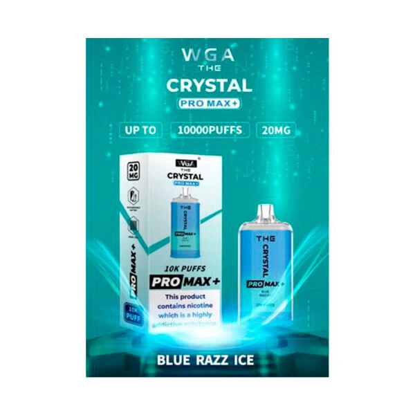 Одноразова електронна сигарета Crystal Pro Max Blue Razz Ice (Блу Разз Лід) (10000 Затяжок)