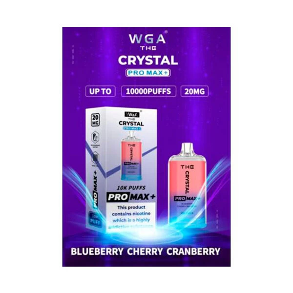 Одноразова електронна сигарета Crystal Pro Max Blueberry Cherry Cranberry (Чорниця Вишня Журавлина) (10000 Затяжок)