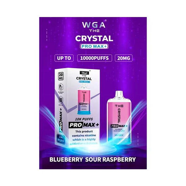 Одноразовая электронная сигарета Crystal Pro Max Blueberry Sour Raspberry (Черника Сауэр Малина) (10000 Затяжек)