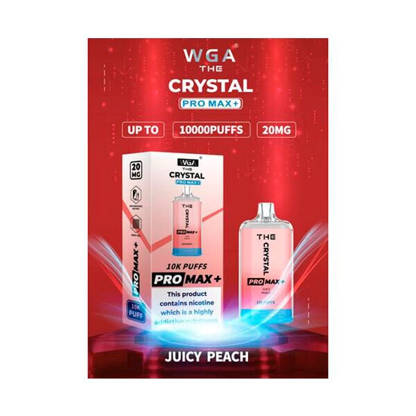 Одноразова електронна сигарета Crystal Pro Max Juicy Peach (Джусі Персик) (10000 Затяжок)