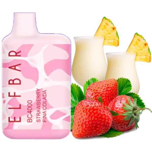 Одноразова електронна сигарета Elf Bar BC Strawberry Pina Colada (Полуниця Піна Колада) (4000 Затяжок)