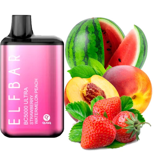 Одноразова електронна сигарета Elf Bar BC Ultra Strawberry Watermelon Peach (Полуниця Кавун Персик) (5000 Затяжок)