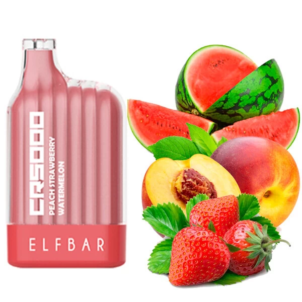 Одноразова електронна сигарета Elf Bar CR Peach Strawberry Watermelon (Полуниця Кавун Персик) (5000 Затяжок)