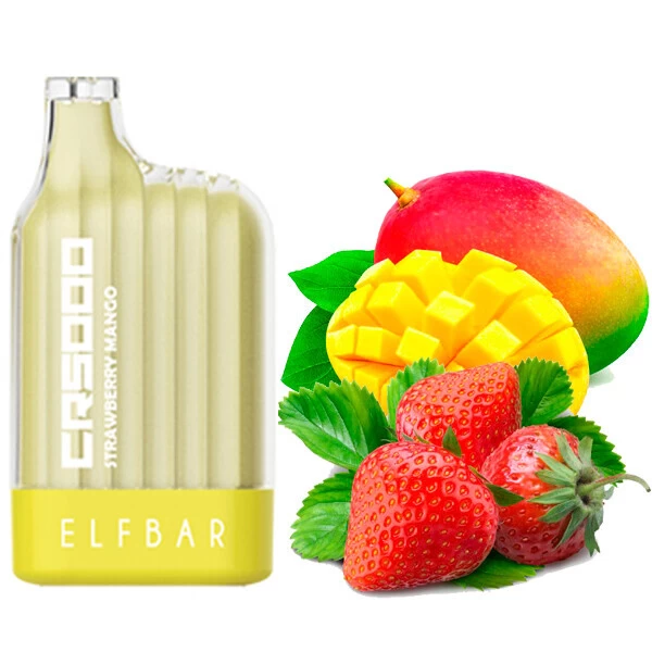 Одноразова електронна сигарета Elf Bar CR Strawberry Mango (Полуниця Манго) (5000 Затяжок)