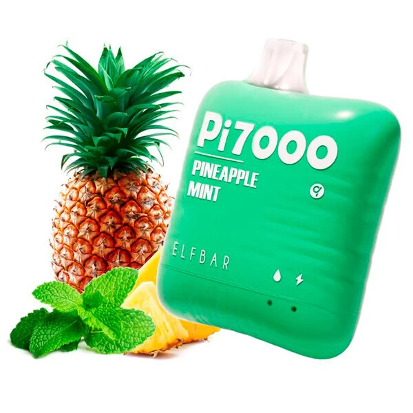 Одноразова електронна сигарета Elf Bar Pi Pineapple Mint (Ананас М'ята) (7000 Затяжок)