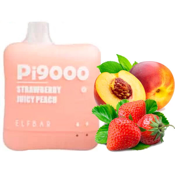 Одноразова електронна сигарета Elf Bar Pi Strawberry Juicy Peach (Полуниця Джусі Персик) (9000 Затяжок)