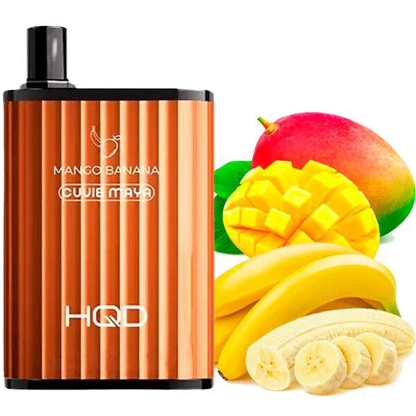 Одноразова електронна сигарета HQD Cuvie Maya Mango Banana (Манго Банан) (6000 Затяжок)