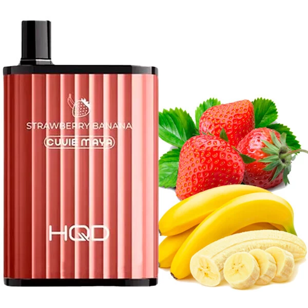 Одноразовая электронная сигарета HQD Cuvie Maya Strawberry Banana (Клубника Банан) (6000 Затяжек)