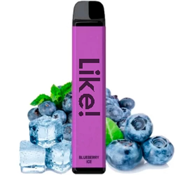 Одноразова електронна сигарета Like! Blueberry Ice (Чорниця Лід) (1800 Затяжок)