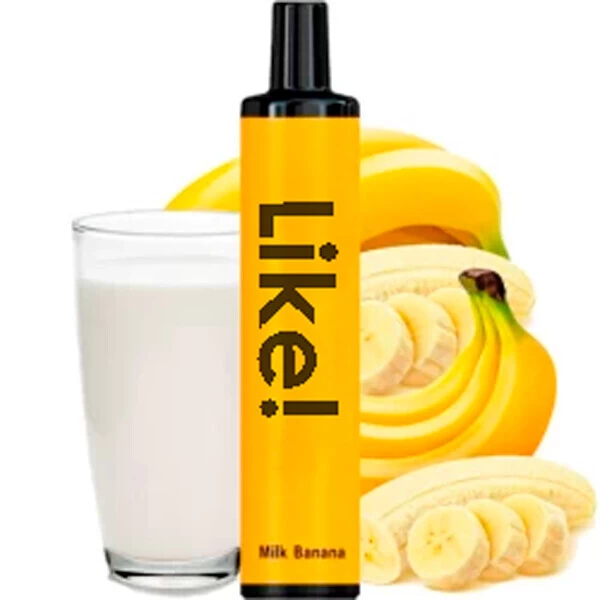 Одноразова електронна сигарета Like! Milk Banana (Молоко Банан) (1500 Затяжок)