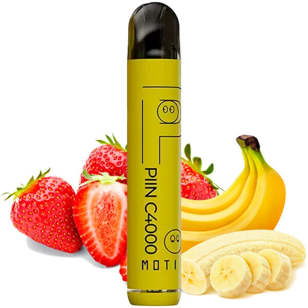 Одноразова електронна сигарета MOTI Piin Banana Strawberry (Банан Полуниця) (C4000 Затяжок)