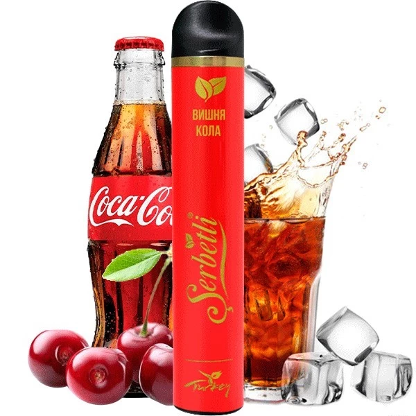 Одноразова електронна сигарета Serbetli Cherry Cola (Вишня Кола) (1200 Затяжок)