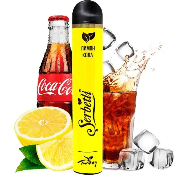 Одноразова електронна сигарета Serbetli Lemon Cola (Кола Лимон) (1200 Затяжок)