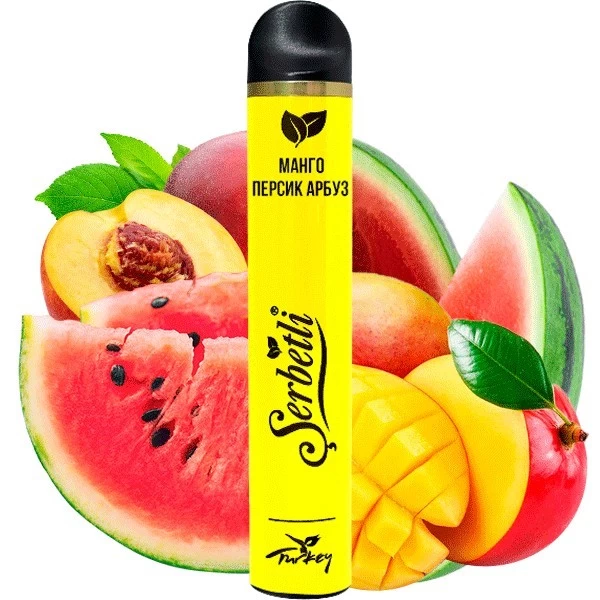 Одноразова електронна сигарета Serbetli Mango Peach Watermelon (Манго Персик Арбуз) (1200 Затяжок)