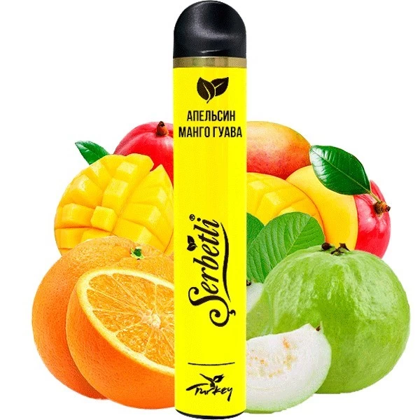 Одноразова електронна сигарета Serbetli Orange Mango Guava (Апельсин Манго Гуава) (1200 Затяжок)