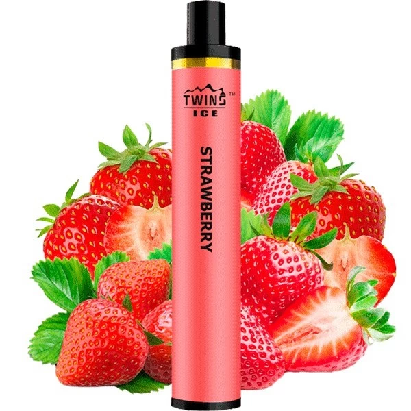 Одноразова електронна сигарета Twins Ice Strawberry (Полуниця) (1500 Затяжок)