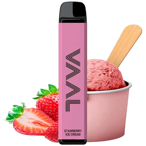 Одноразова електронна сигарета VAAL Strawberry Ice Cream (Полуниця Морозиво) (1800M Затяжок)