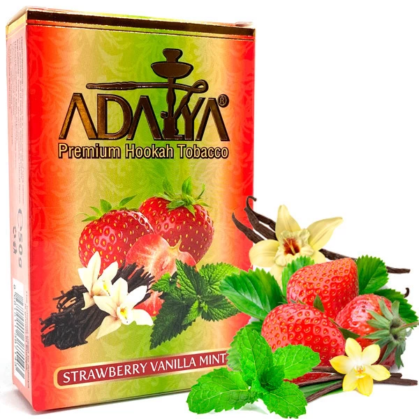 Тютюн Adalya Strawberry Vanilla Mint (Полуниця Ваніль М'ята) 50гр