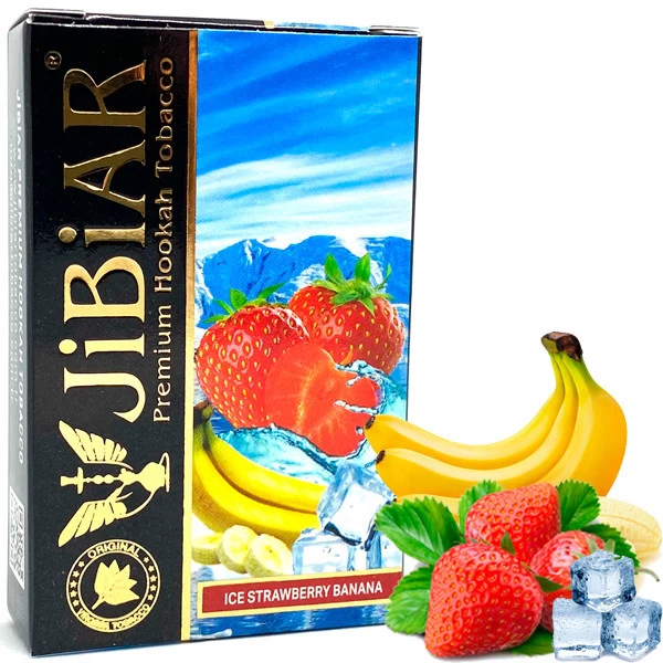 Тютюн JIBIAR Ice Strawberry Banana (Полуниця Банан Лід) 50 гр