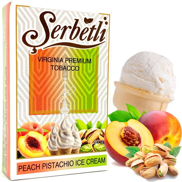 Тютюн Serbetli Peach Pistachio Ice Cream (Персик Фісташкове Морозиво) 50гр