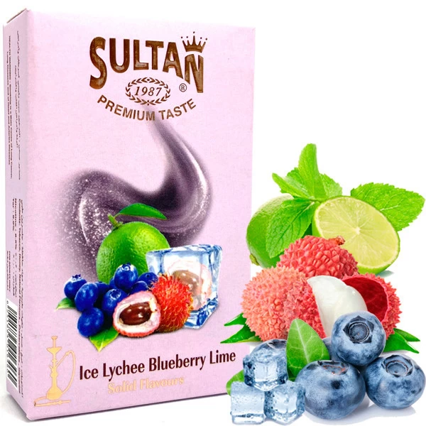 Тютюн Sultan Ice Lychee Blueberry Lime (Лічі Чорниця Лайм Лід) 50 гр