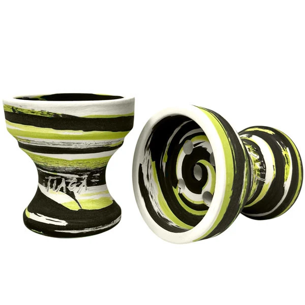 Чашка глиняная Tiaga Hookah Flash Light (Черный с зеленым)