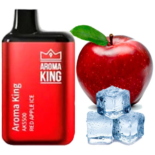 Одноразовая электронная сигарета Aroma King Red Apple Ice (Красное Яблоко Лед) (5500 Затяжек)