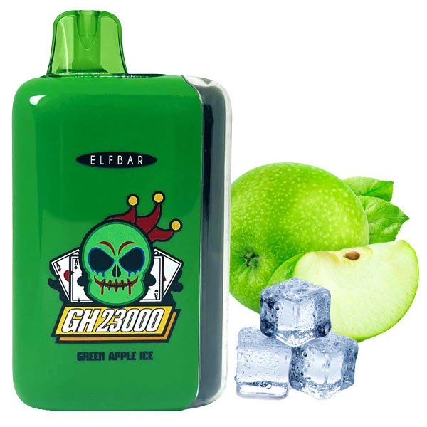 Одноразова електронна сигарета Elf Bar GH Green Apple Ice (Зелене Яблуко Лід) (23000 затяжок)