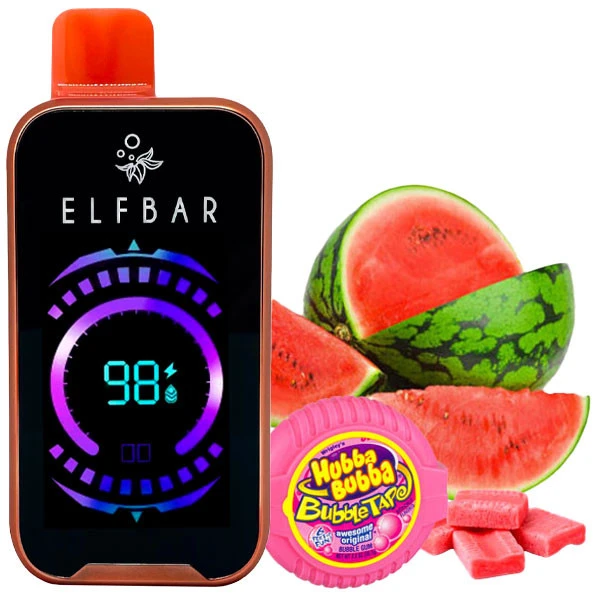 Одноразова електронна сигарета Elf Bar Raya D2 Watermelon Bubble Gum (Кавун Бабл Гам) (20000 Затяжок)