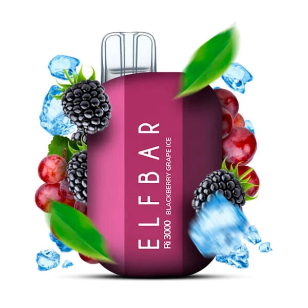 Одноразовая электронная сигарета Elf Bar Ri Blackberry Grape Ice (Ежевика Виноград Лед) (3000 Затяжек)