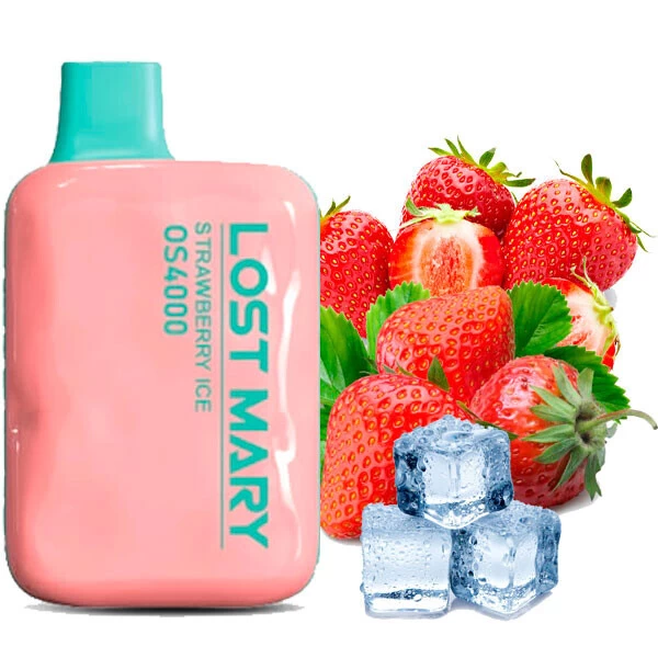 Одноразова електронна сигарета Lost Mary OS Strawberry Ice (Полуниця Лід) (4000 Затяжок)