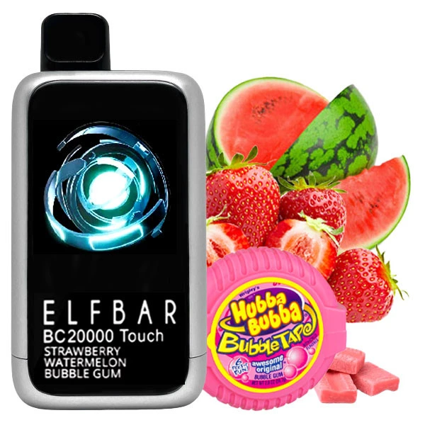 Одноразова електронна сигарета Elf Bar BC Touch Strawberry Watermelon Bubble Gum (Полуниця Кавун Бабл Гам) (20000 Затяжок)