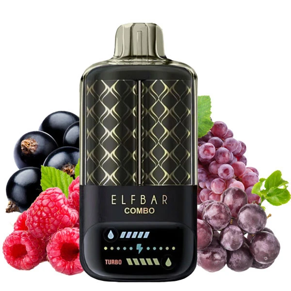 Одноразова електронна сигарета Elf Bar Combo Blackcurrant Raspberry + Grape (Чорна Смородина Малина + Виноград) (25000 Затяжок)