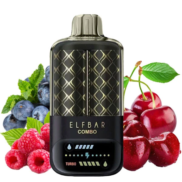 Одноразова електронна сигарета Elf Bar Combo Blueberry Sour Raspberry + Cherry (Чорниця Сауер Малина + Вишня) (25000 Затяжок)