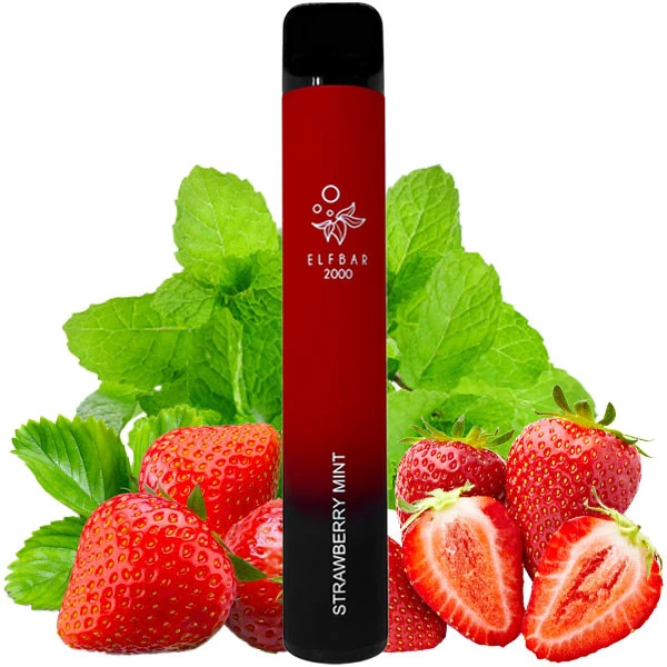 Одноразова електронна сигарета Elf Bar E-Shisha Strawberry Mint (Полуниця М'ята) (2000 Затяжок)
