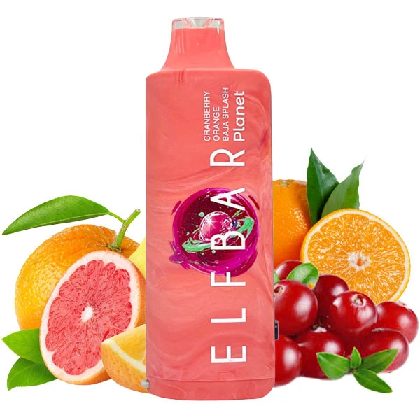 Одноразовая электронная сигарета Elf Bar Planet Cranberry Orange Baja Splash (Клюква Апельсин Баджо Сплэш) (25000 Затяжек)