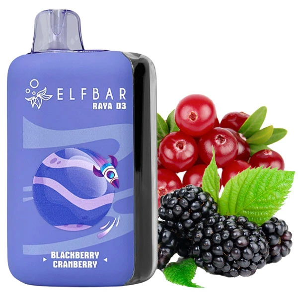 Одноразова електронна сигарета Elf Bar Raya D3 Blackberry Cranberry (Ожина Журавлина) (25000 Затяжок)