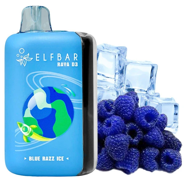 Одноразова електронна сигарета Elf Bar Raya D3 Blue Razz Ice (Блу Разз Лід) (25000 Затяжок)