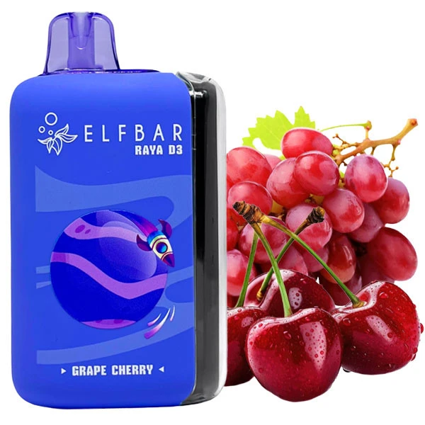 Одноразова електронна сигарета Elf Bar Raya D3 Grape Cherry (Виноград Вишня) (25000 Затяжок)