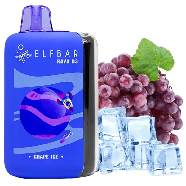 Одноразова електронна сигарета Elf Bar Raya D3 Grape Ice (Виноград Лід) (25000 Затяжок)