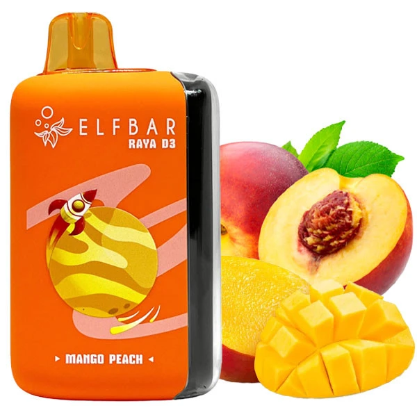 Одноразова електронна сигарета Elf Bar Raya D3 Mango Peach (Манго Персик) (25000 Затяжок)