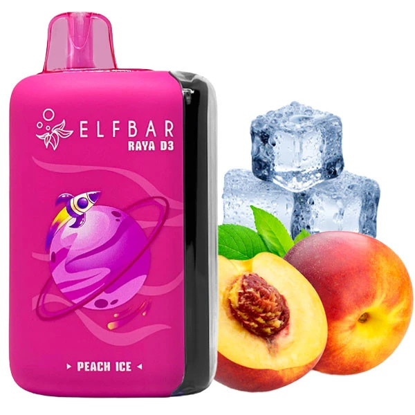 Одноразовая электронная сигарета Elf Bar Raya D3 Peach Ice (Персик Лед) (25000 Затяжек)