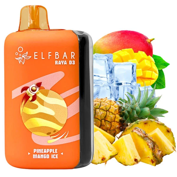 Одноразова електронна сигарета Elf Bar Raya D3 Pineapple Mango Ice (Ананас Манго Лід) (25000 Затяжок)