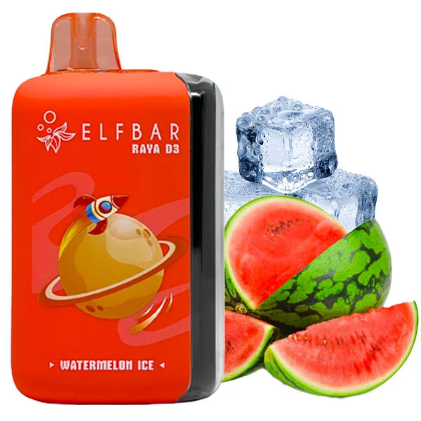 Одноразова електронна сигарета Elf Bar Raya D3 Watermelon Ice (Кавун Лід) (25000 Затяжок)