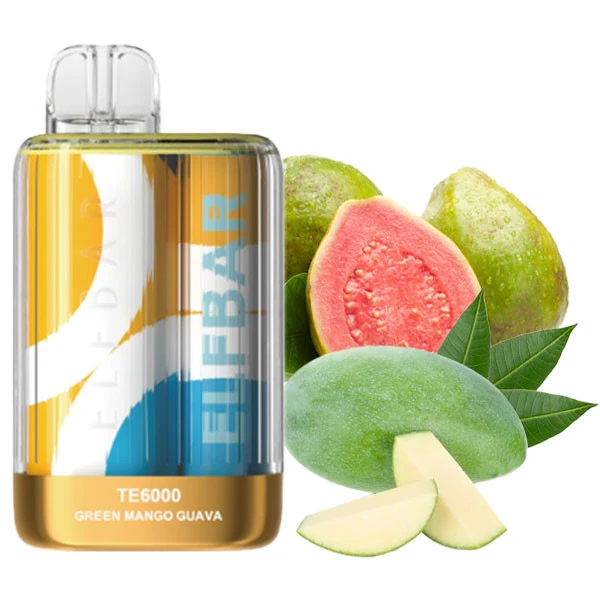Одноразова електронна сигарета Elf Bar TE Green Mango Guava (Зелене Манго Гуава) (6000 Затяжок)