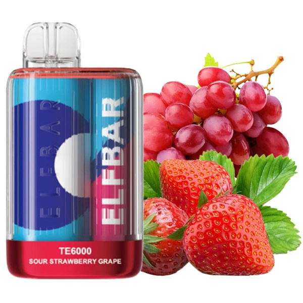 Одноразова електронна сигарета Elf Bar TE Sour Strawberry Grape (Сауер Полуниця Виноград) (6000 Затяжок)