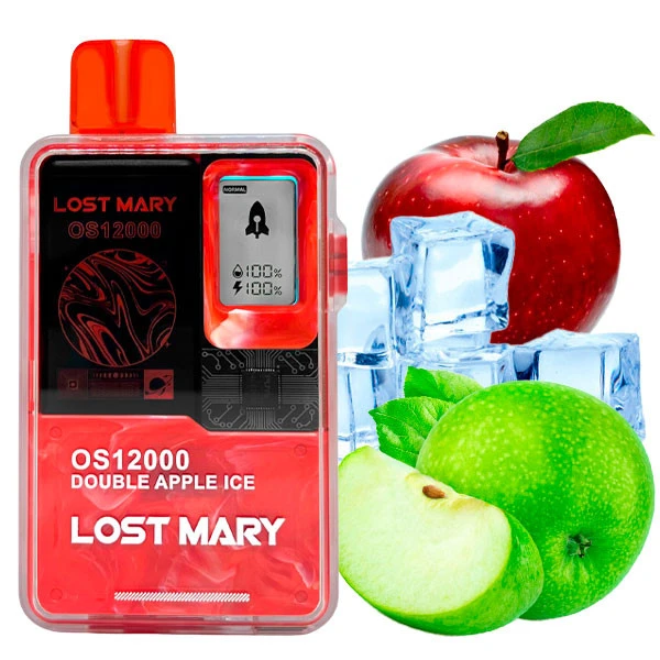 Одноразовая электронная сигарета Lost Mary OS Double Apple Ice (Двойное Яблоко Лед) (12000 Затяжек)